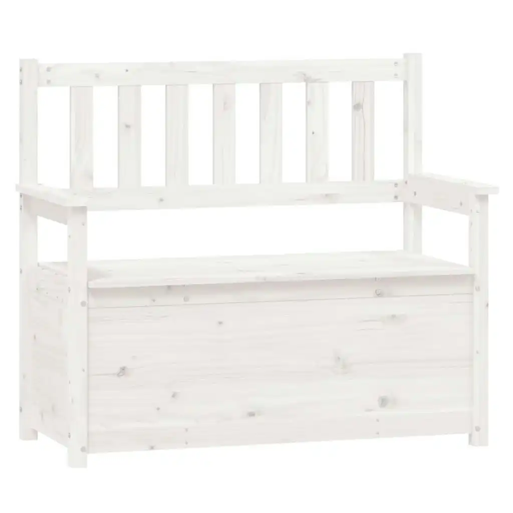 Bench White 112.5x51.5x96.5 cm Solid Wood Pine 823560