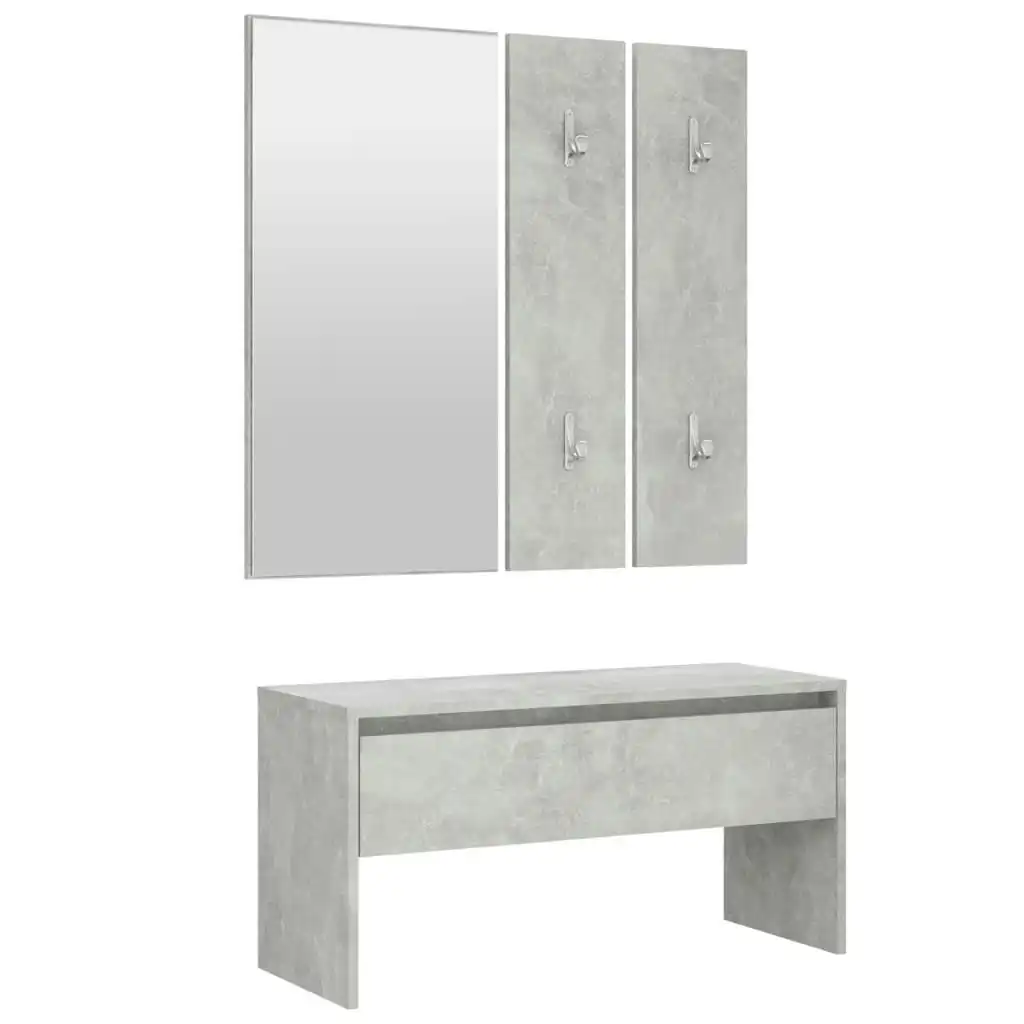 Hallway Furniture Set Concrete Grey Engineered Wood 808787