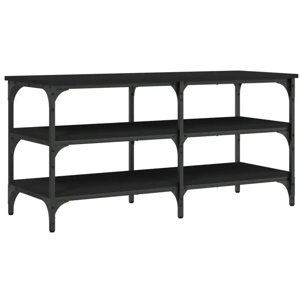 Shoe Bench Black 100x38.5x49 cm Engineered Wood 839043