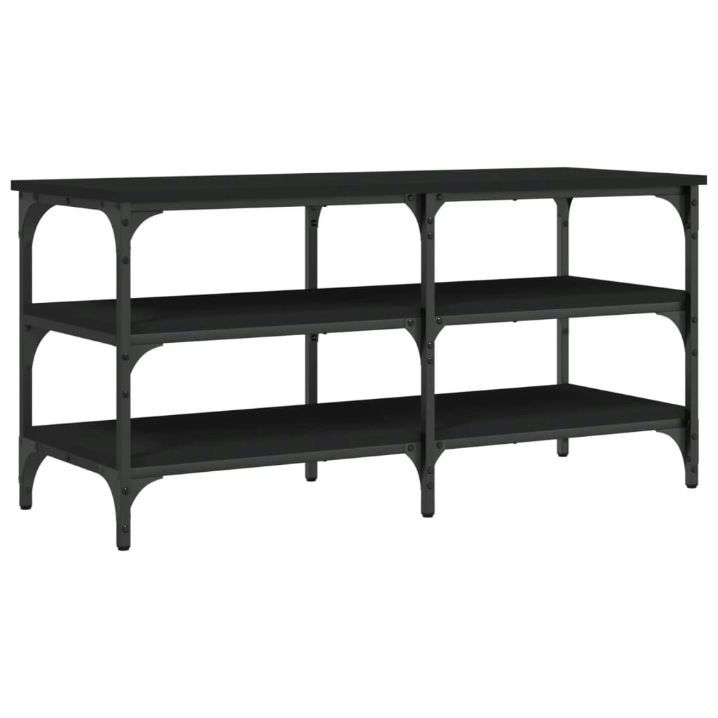 Shoe Bench Black 100x38.5x49 cm Engineered Wood 839043