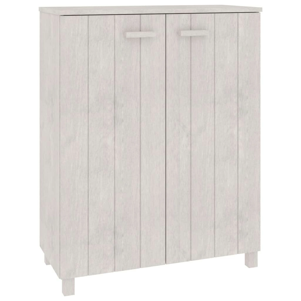 Shoe Cabinet "HAMAR" White 85x40x108 cm Solid Wood Pine 340517