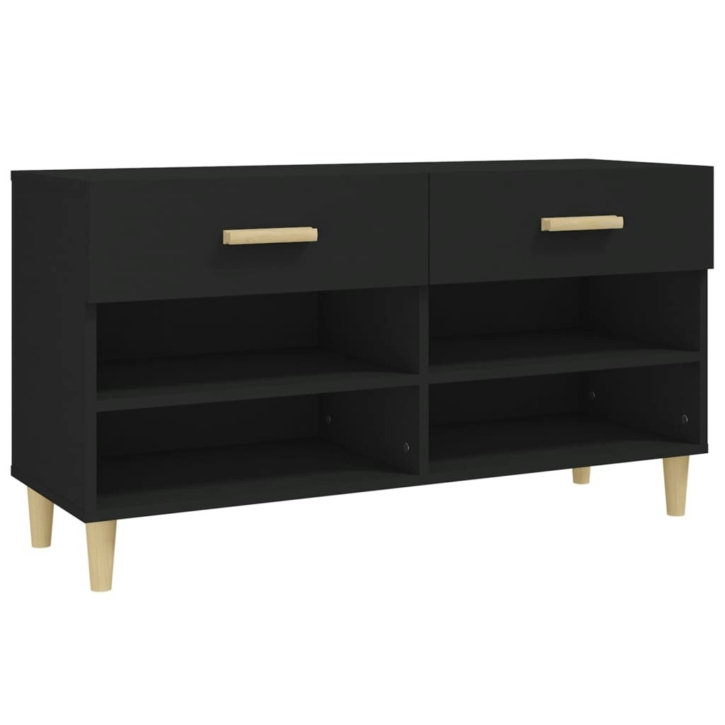 Shoe Cabinet Black 102x35x55 cm Engineered Wood 812817