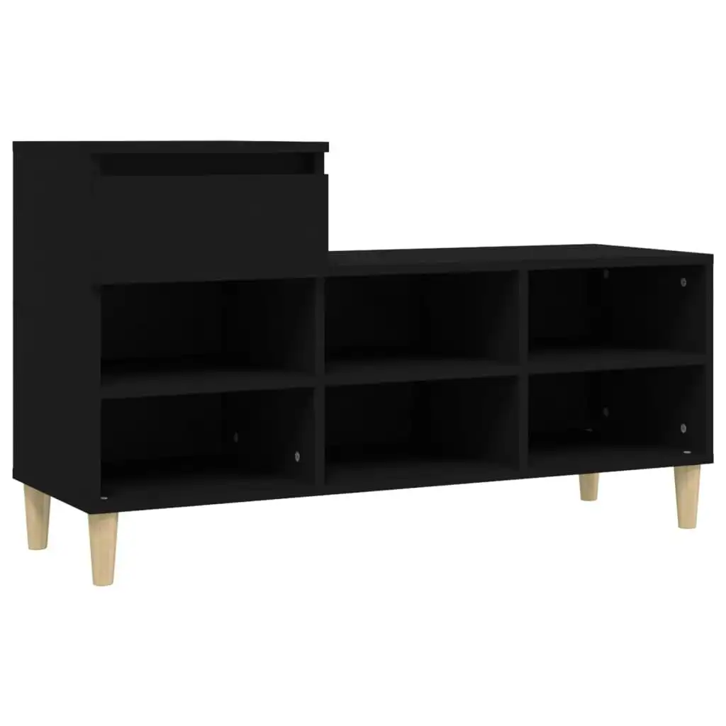 Shoe Cabinet Black 102x36x60 cm Engineered Wood 821205