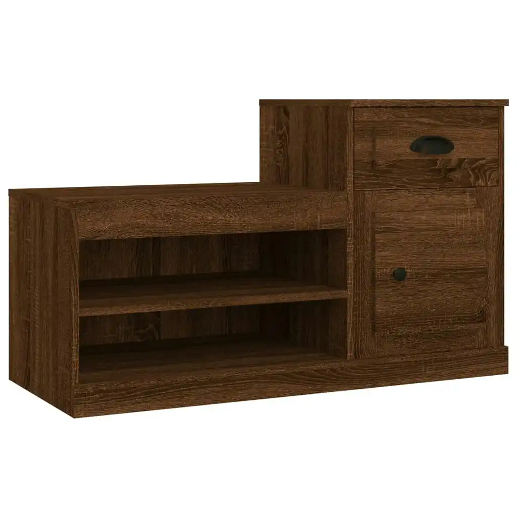 Shoe Cabinet Brown Oak 100x42x60 cm Engineered Wood 816423