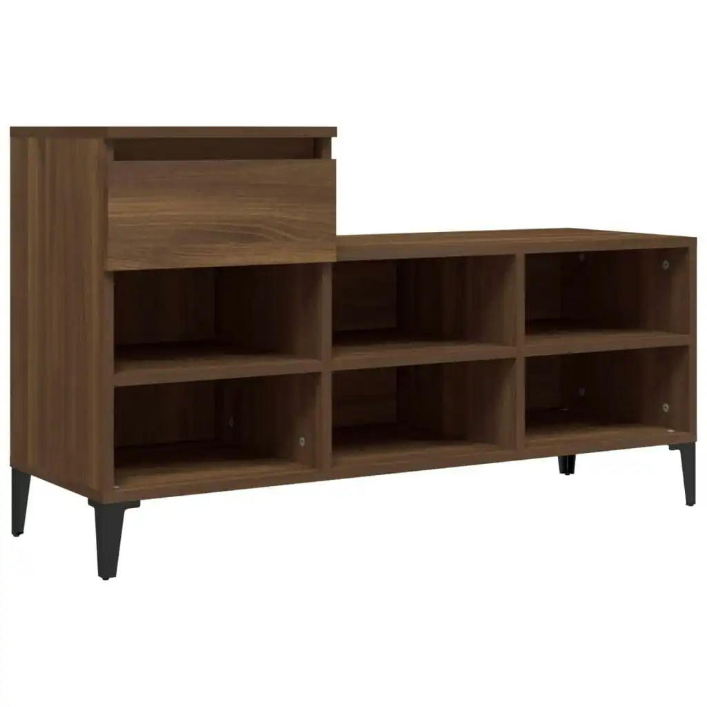 Shoe Cabinet Brown Oak 102x36x60 cm Engineered Wood 821219