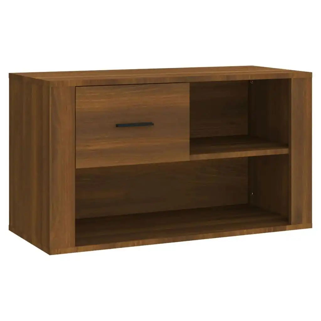 Shoe Cabinet Brown Oak 80x35x45 cm Engineered Wood 816759