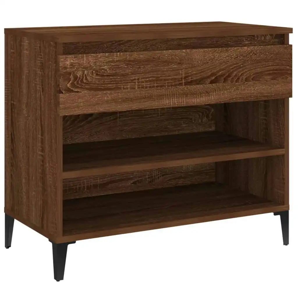 Shoe Cabinet Brown Oak 70x36x60 cm Engineered Wood 819771