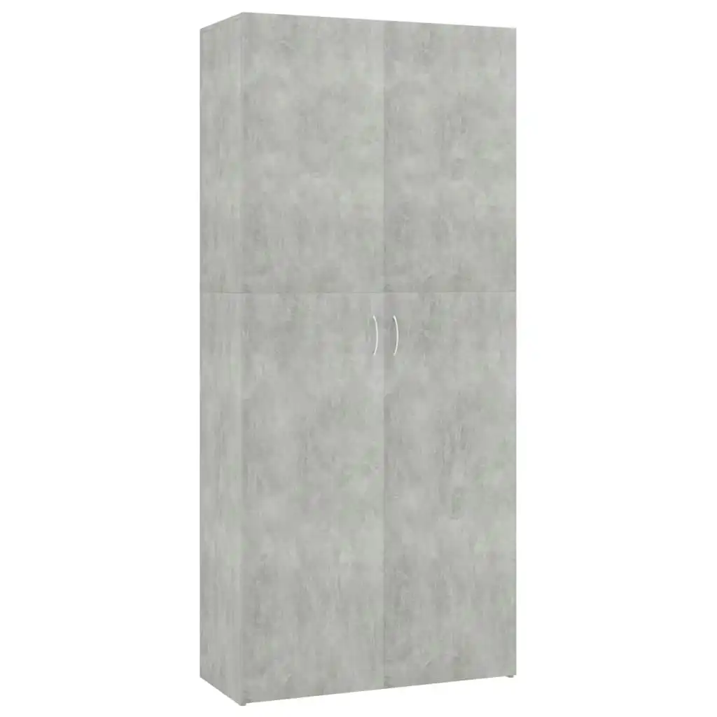 Shoe Cabinet Concrete Grey 80x35.5x180 cm Engineered Wood 800292