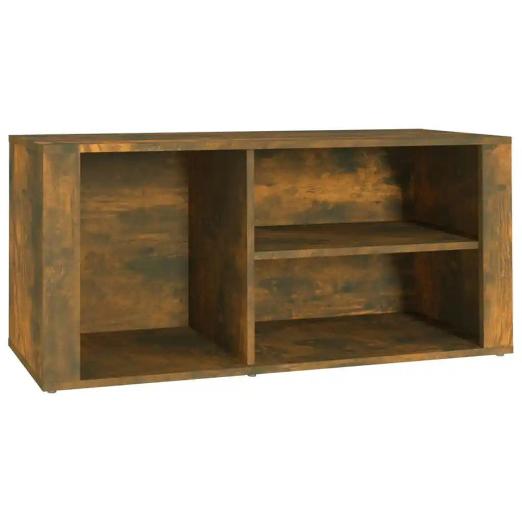 Shoe Cabinet Smoked Oak 100x35x45 cm Engineered Wood 816925