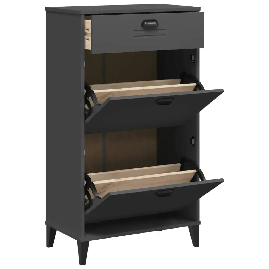 Shoe Cabinet VIKEN Anthracite Grey Engineered Wood 374928