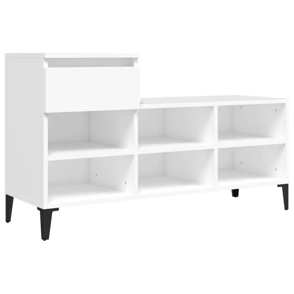 Shoe Cabinet White 102x36x60 cm Engineered Wood 821212