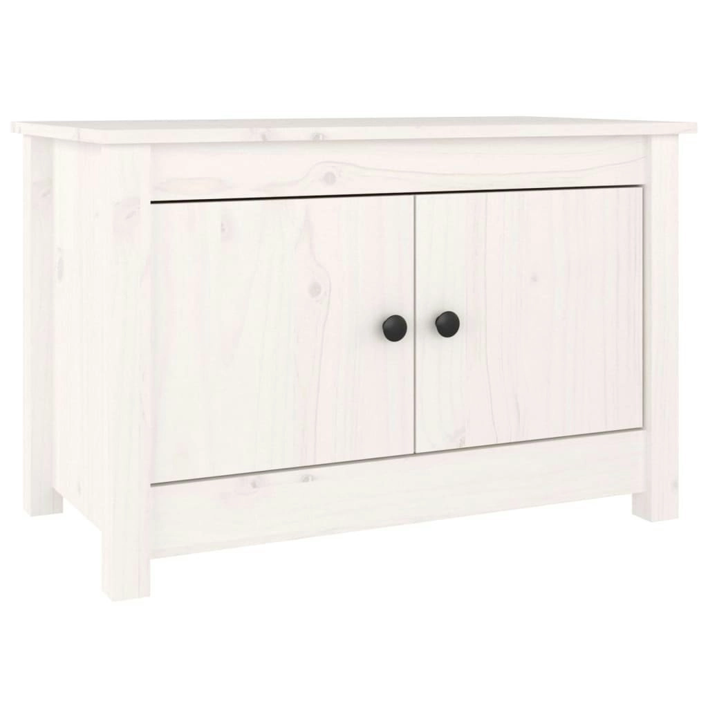 Shoe Cabinet White 70x38x45.5 cm Solid Wood Pine 813780