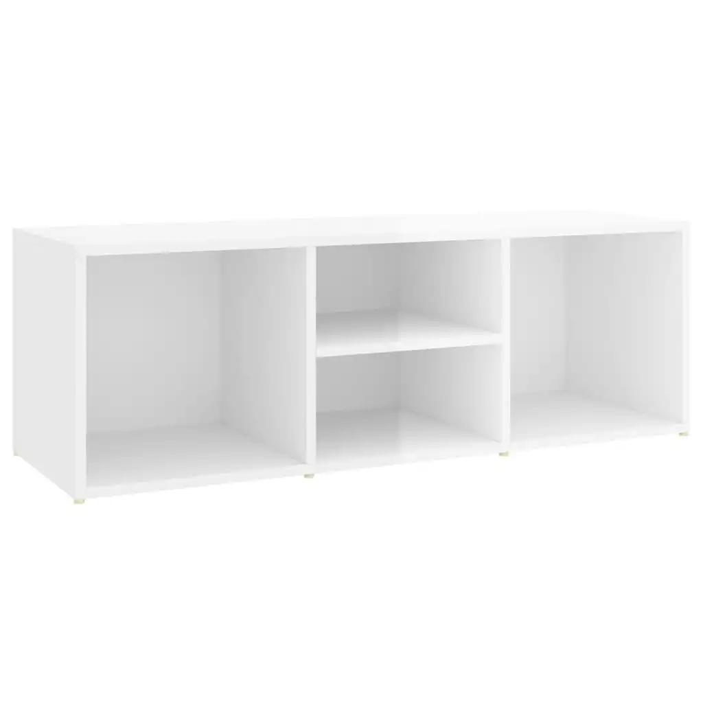 Shoe Storage Bench High Gloss White 105x35x35 cm Engineered Wood 804469