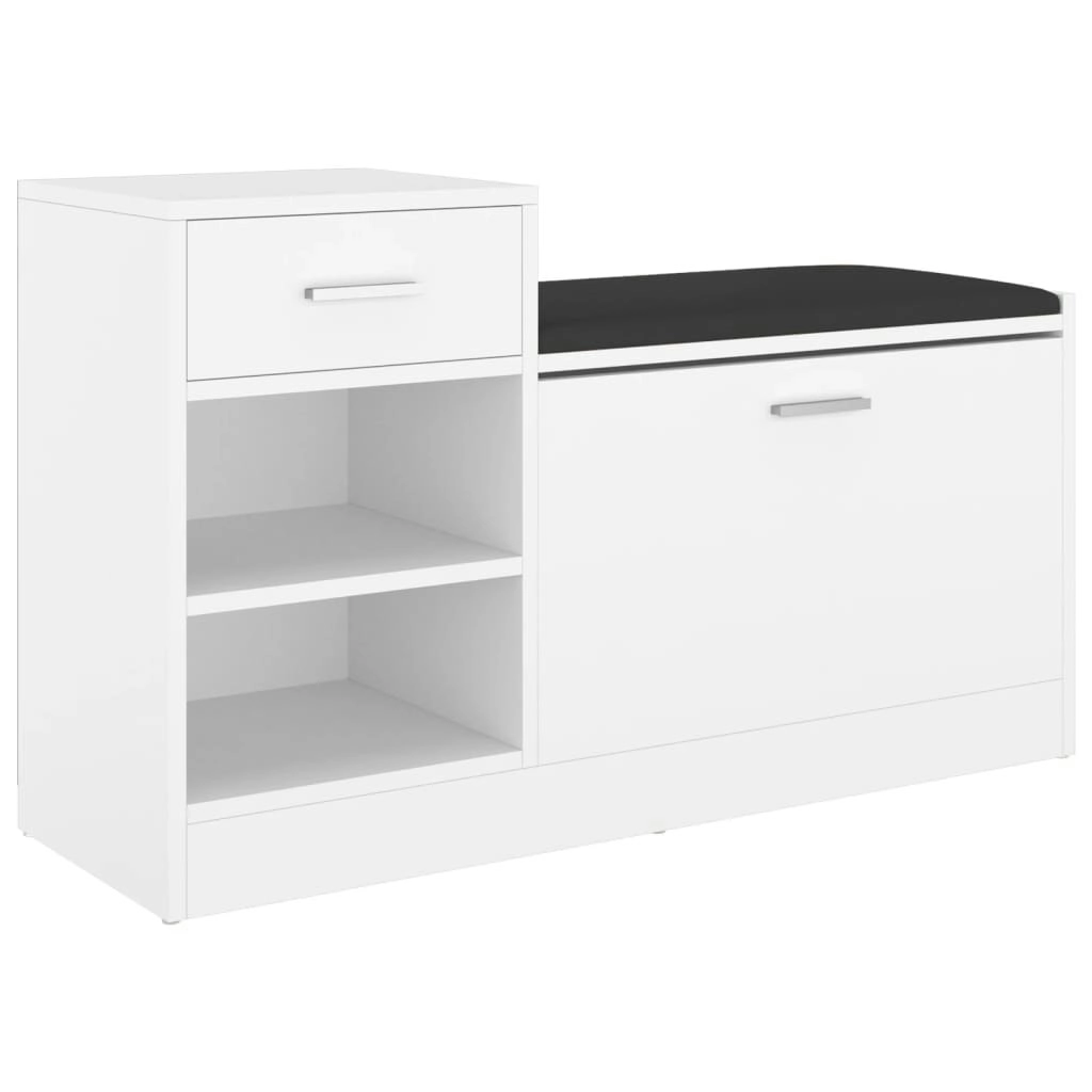 Shoe Bench White 94.5x31x57 cm Engineered Wood 326741