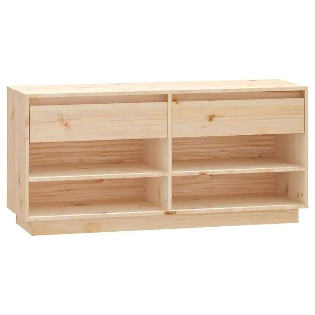 Shoe Cabinet 110x34x52 cm Solid Wood Pine 814444