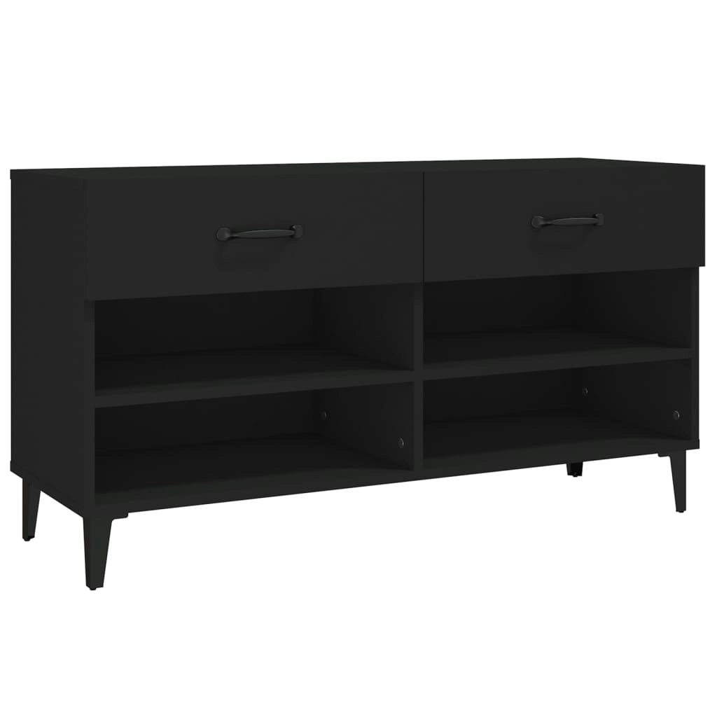 Shoe Cabinet Black 102x35x55 cm Engineered Wood 812826