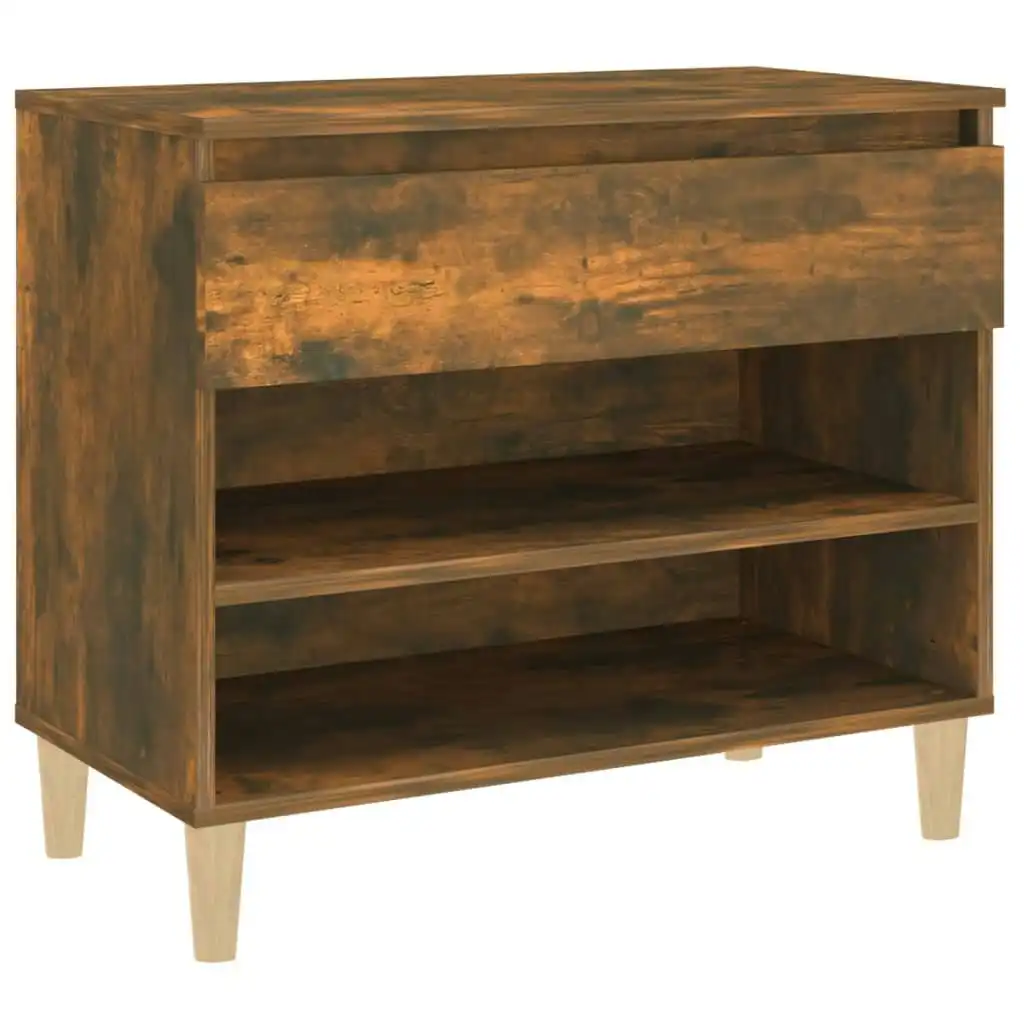 Shoe Cabinet Smoked Oak 70x36x60 cm Engineered Wood 819761