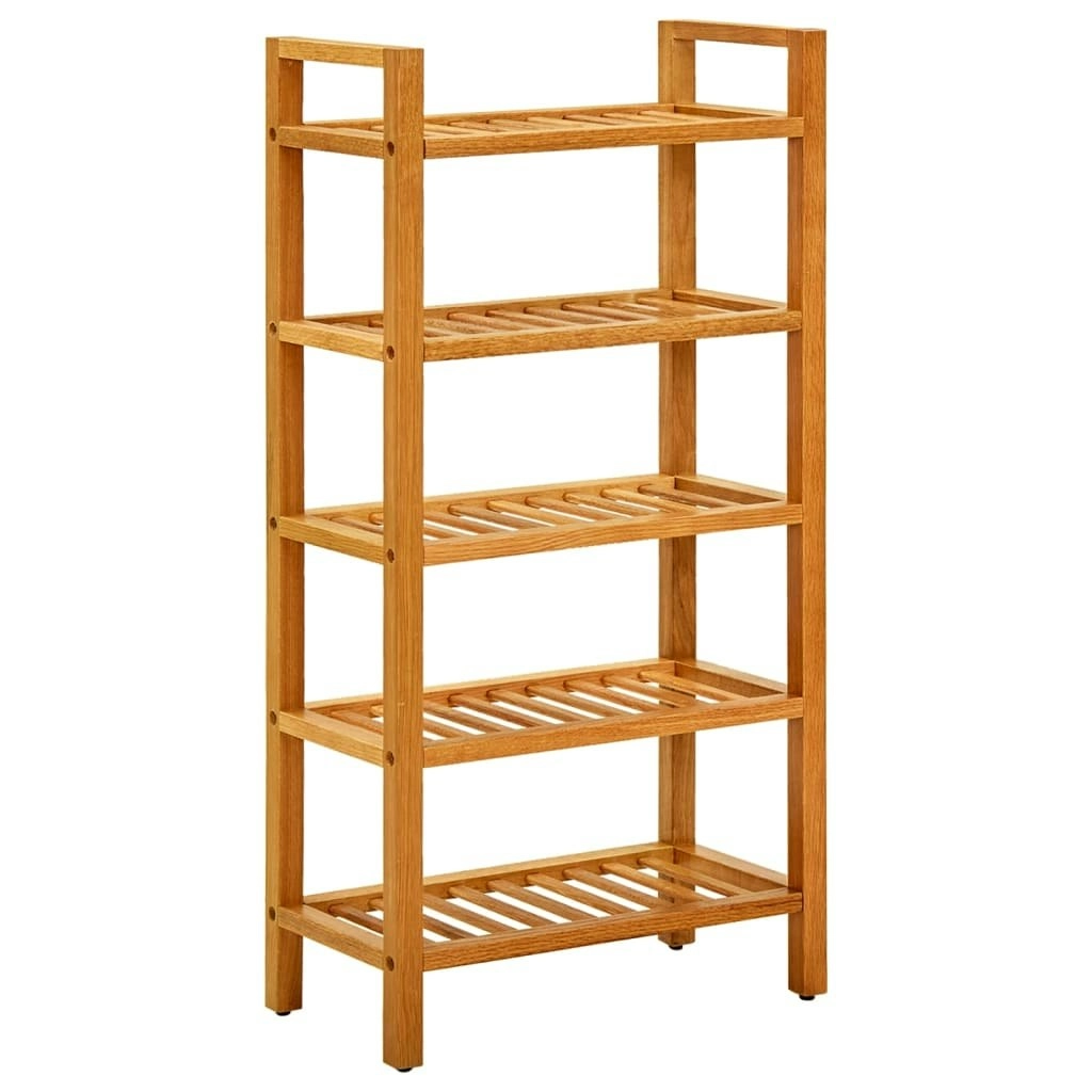 Shoe Rack with 5 Shelves 50x27x100 cm Solid Oak Wood 331747