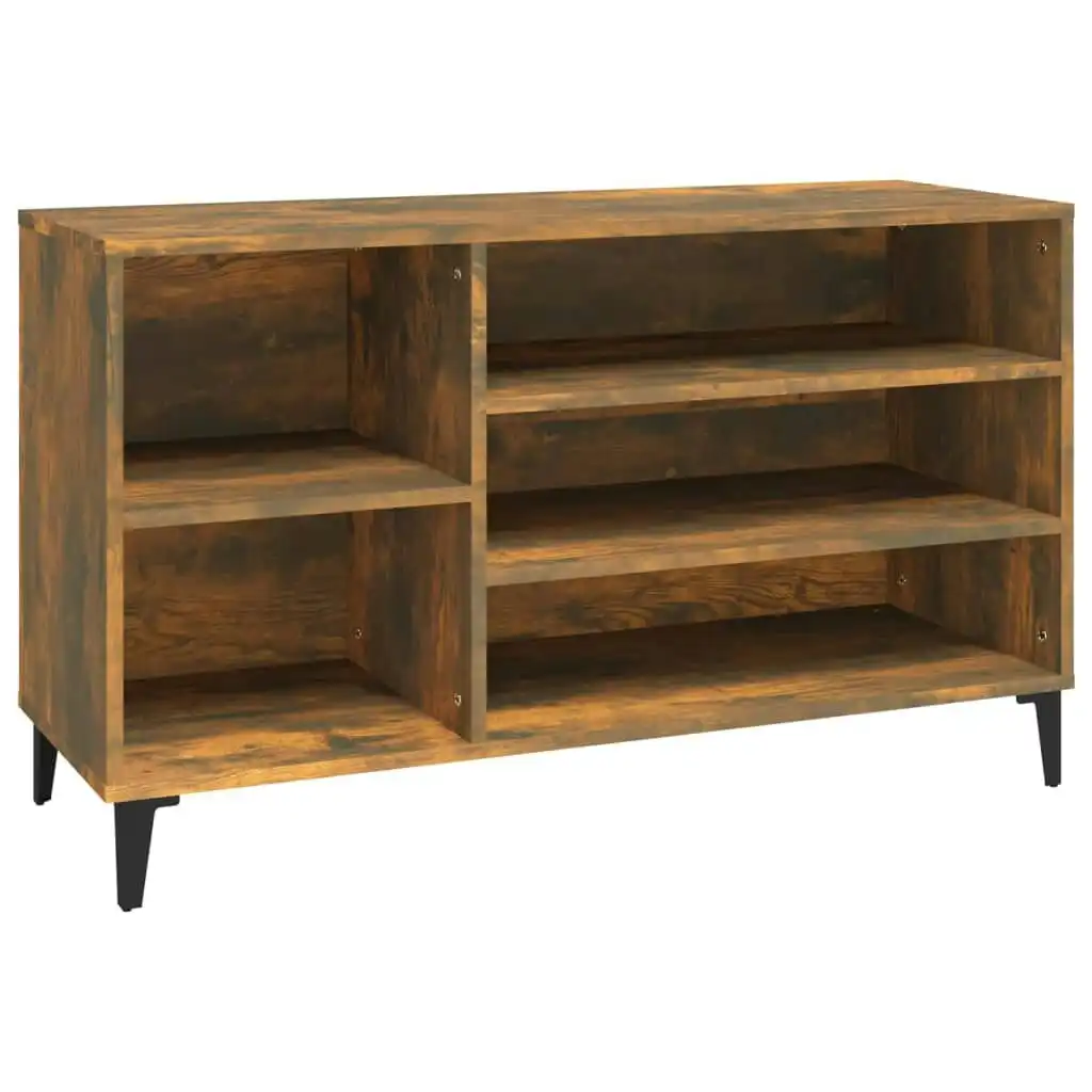 Shoe Cabinet Smoked Oak 102x36x60 cm Engineered Wood 819753