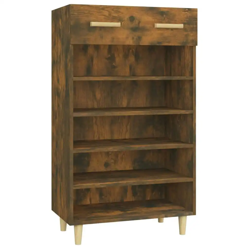 Shoe Cabinet Smoked Oak 60x35x105 cm Engineered Wood 817555