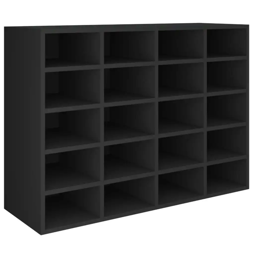 Shoe Rack Engineered Wood 92x30x67.5 cm Black 340216