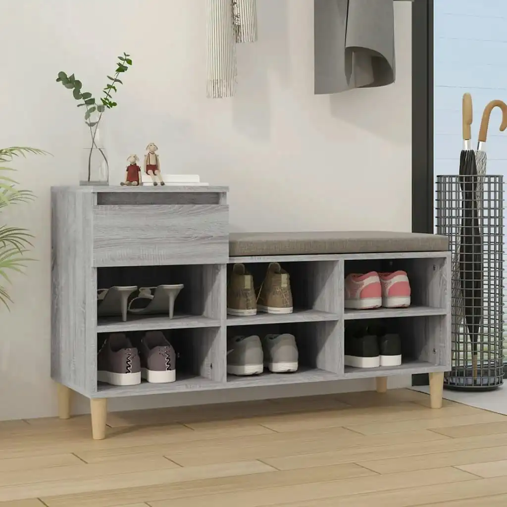 Shoe Cabinet Grey Sonoma 102x36x60 cm Engineered Wood 821210