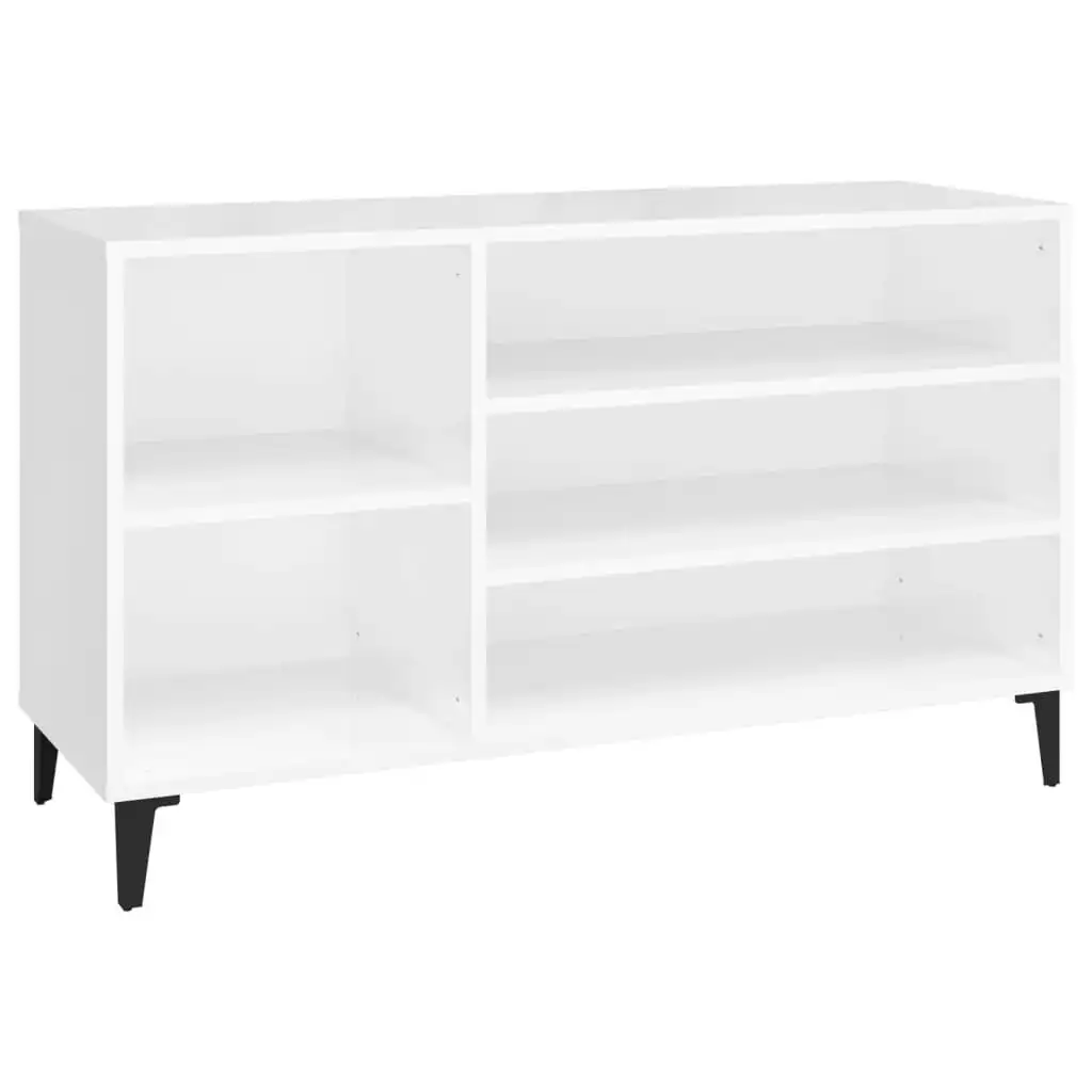 Shoe Cabinet High Gloss White 102x36x60 cm Engineered Wood 819750