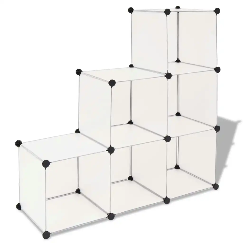 Storage Cube Organiser with 6 Compartments White 244922