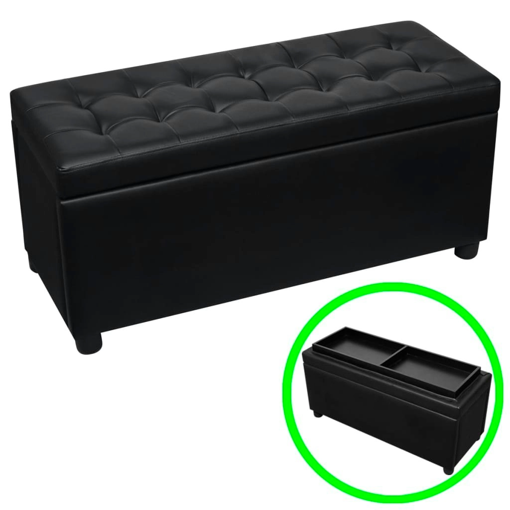 Storage Ottoman Artificial Leather Black 242407