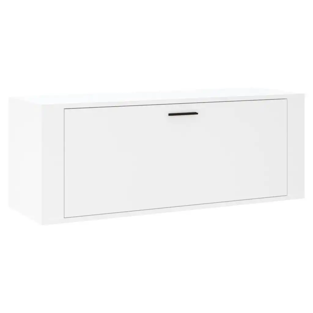 Wall Shoe Cabinet White 100x35x38 cm Engineered Wood 821020