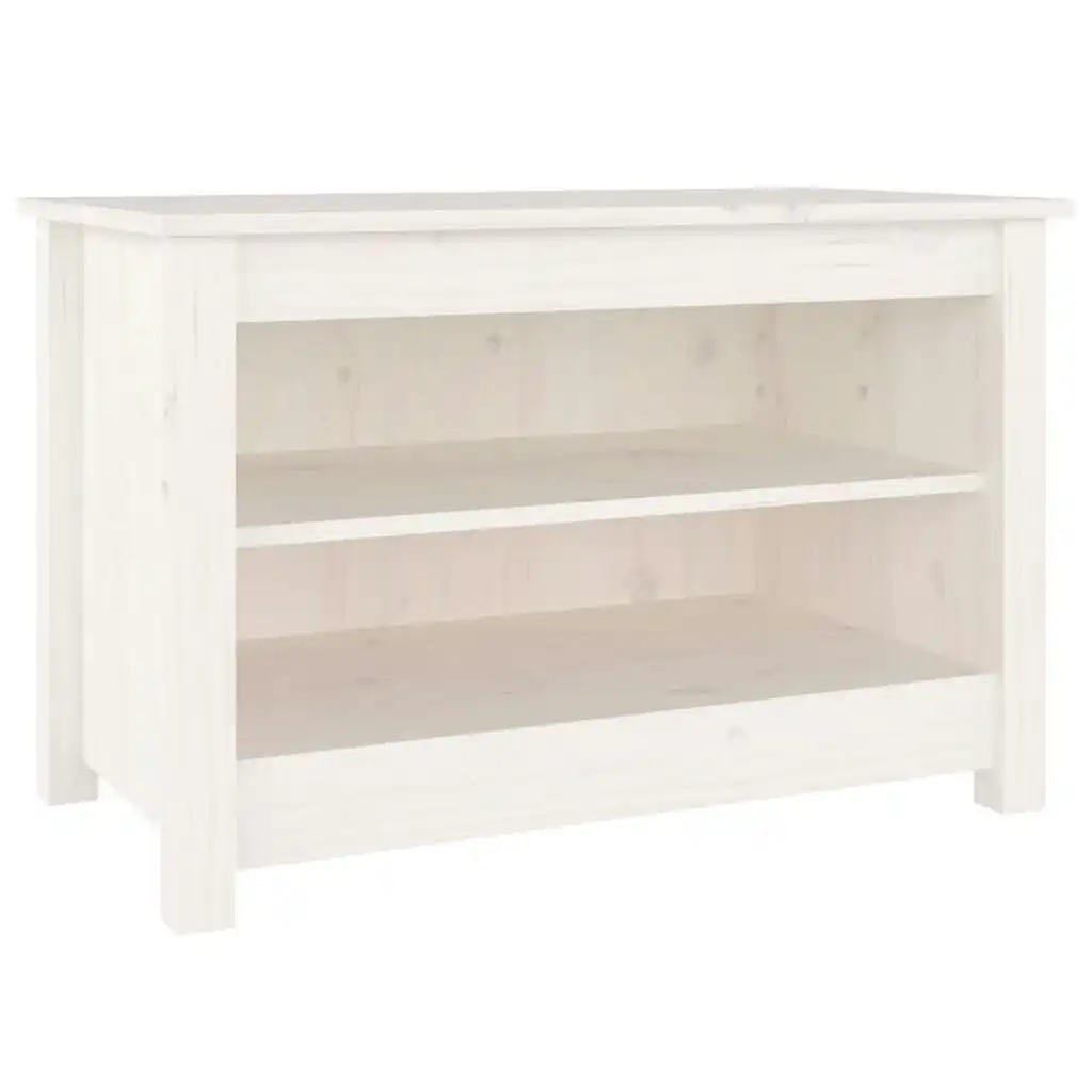 Shoe Bench White 70x38x45.5 cm Solid Wood Pine 813770