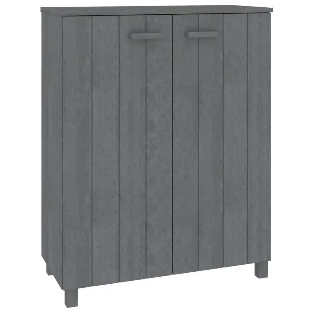 Shoe Cabinet "HAMAR" Dark Grey 85x40x108 cm Solid Wood Pine 340518