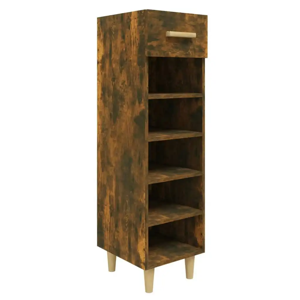 Shoe Cabinet Smoked Oak 30x35x105 cm Engineered Wood 817561