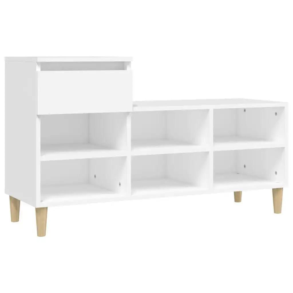 Shoe Cabinet White 102x36x60 cm Engineered Wood 821204