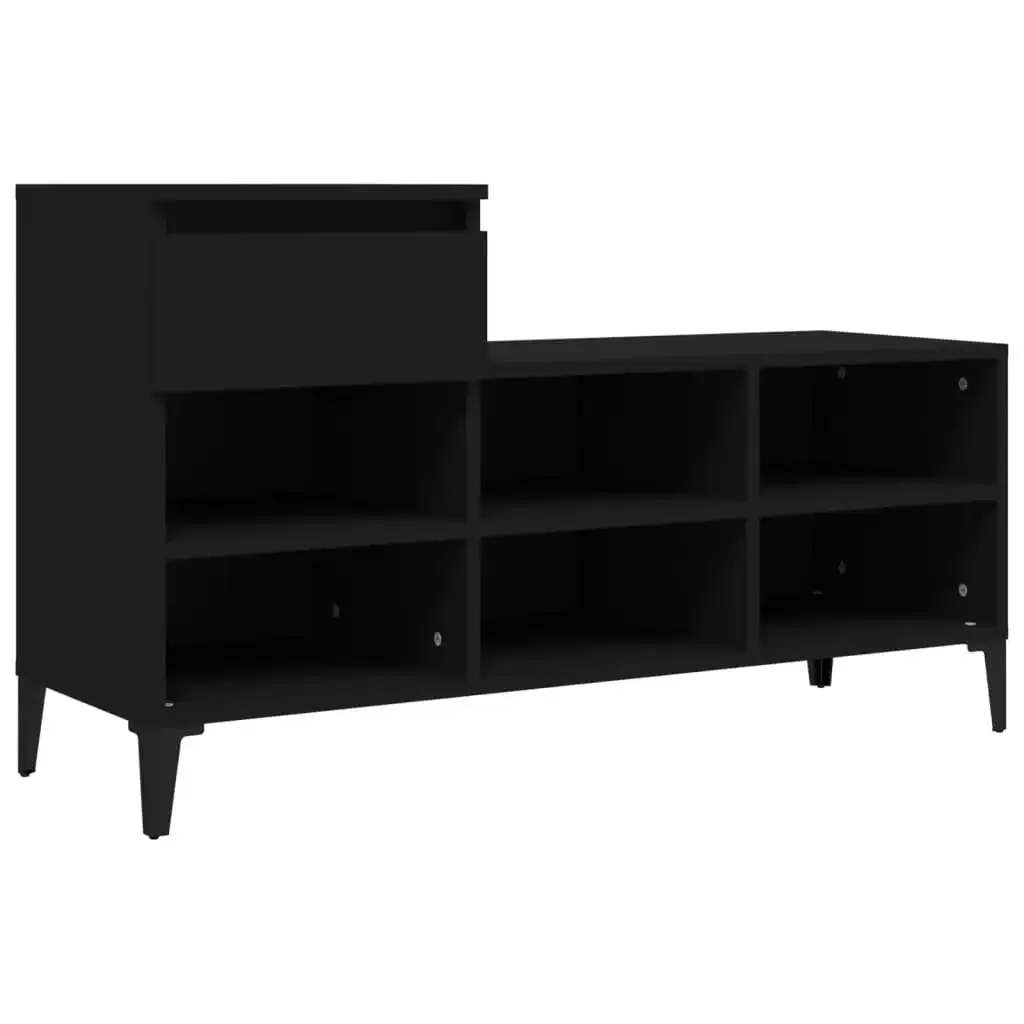 Shoe Cabinet Black 102x36x60 cm Engineered Wood 821213