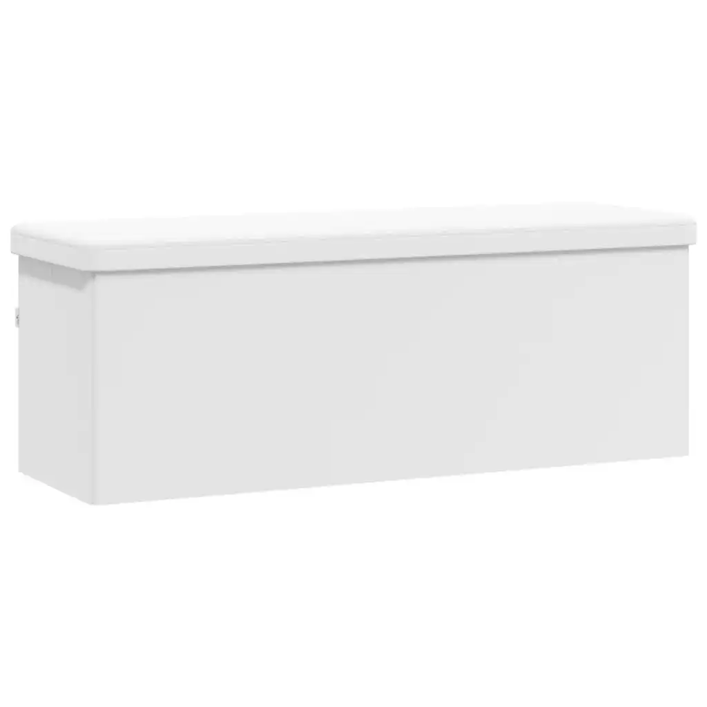 Storage Bench Foldable White PVC 374907