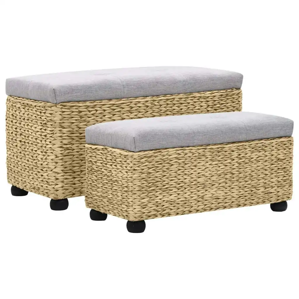 Bench Set 2 Pieces Seagrass Grey 246107