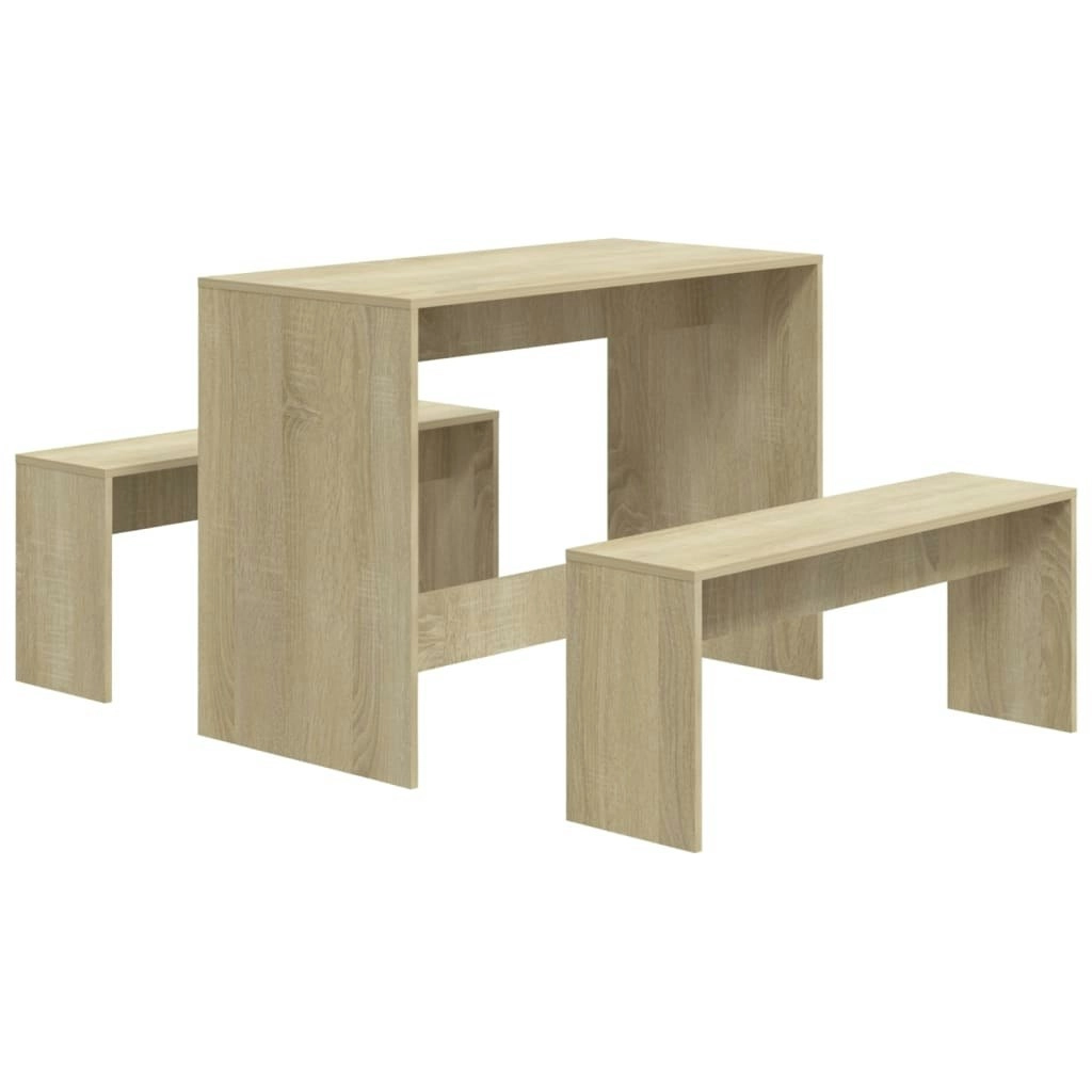 3 Piece Dining Set Sonoma Oak Engineered Wood 809479