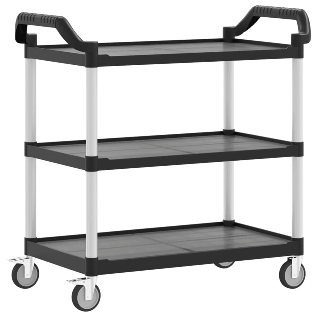 3-Tier Trolley Black 99x50x96 cm Aluminium 30318