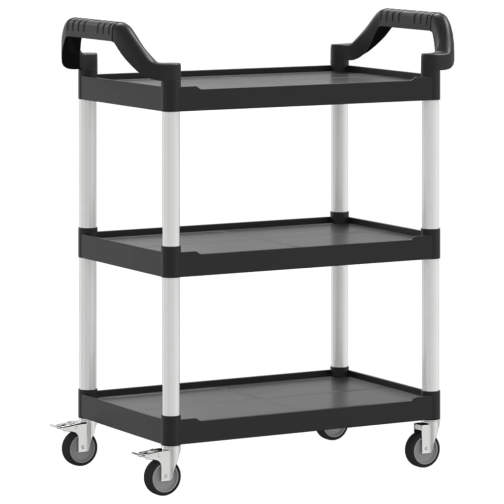 3-Tier Trolley Black 81x41x92 cm Aluminium 30320