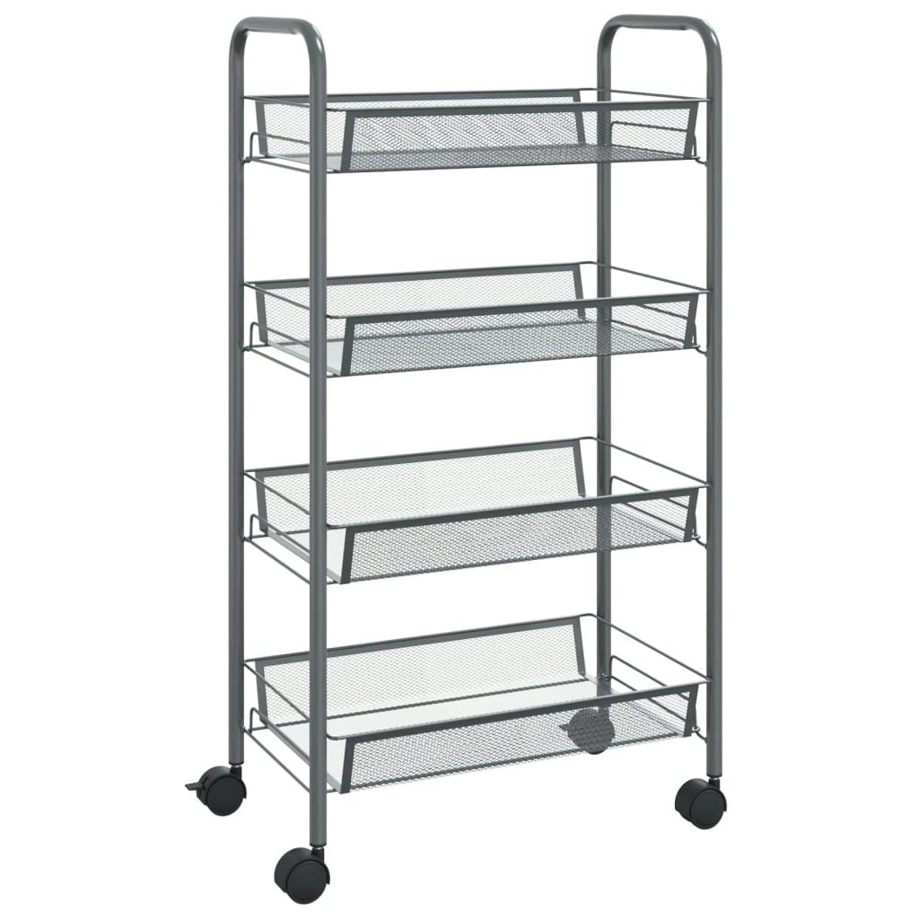 4-Tier Kitchen Trolley Grey 46x26x85 cm Iron 336327