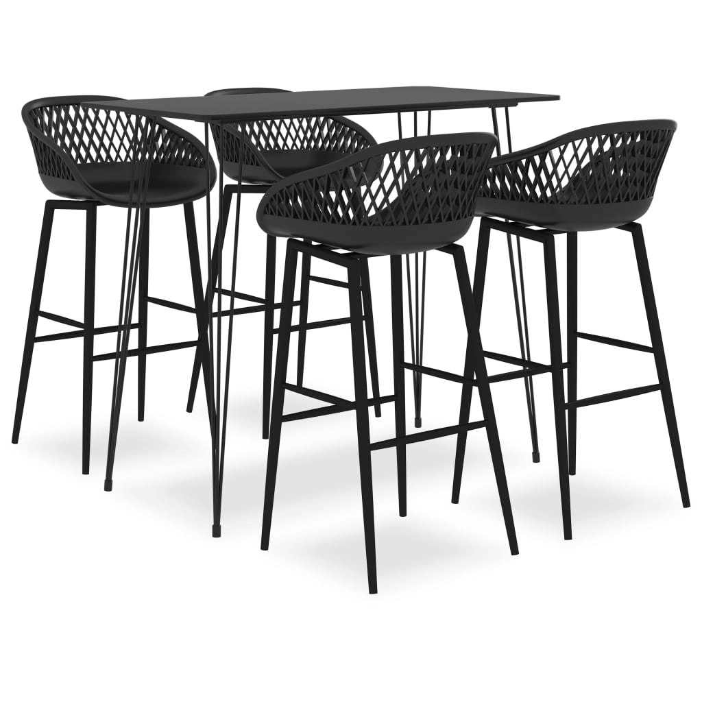 5 Piece Bar Set Black 3057375