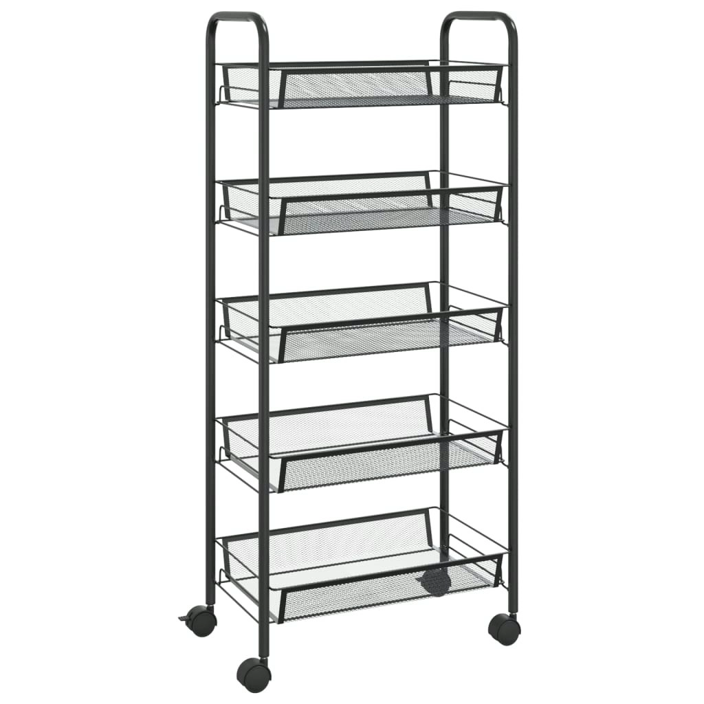 5-Tier Kitchen Trolley Black 46x26x105 cm Iron 336328