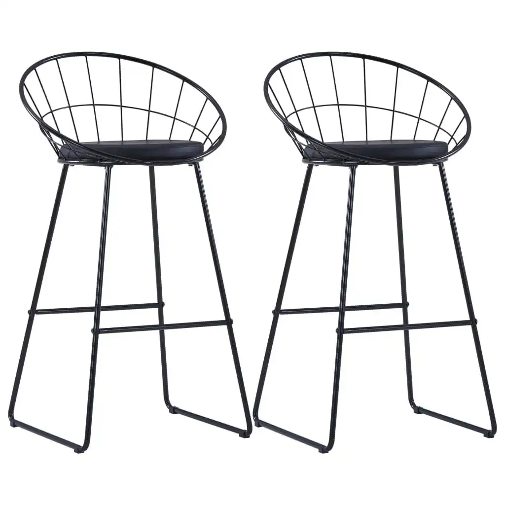 Bar Chairs 2 pcs Black Faux Leather 247276