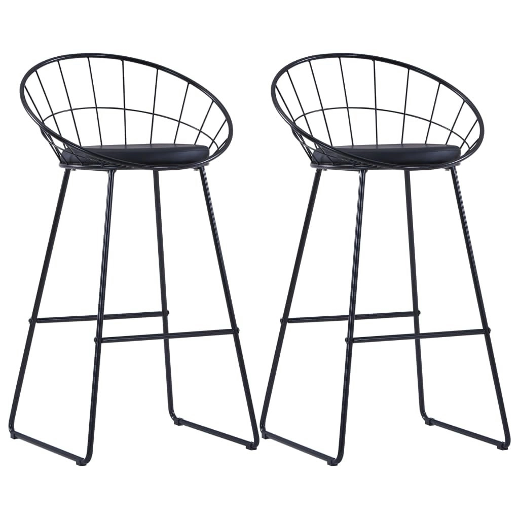 Bar Chairs 2 pcs Black Faux Leather 247276