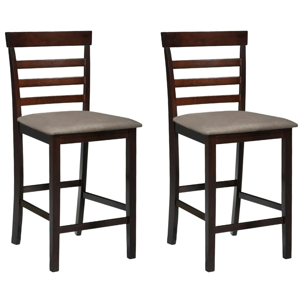 Bar Chairs 2 pcs Brown Fabric 241704