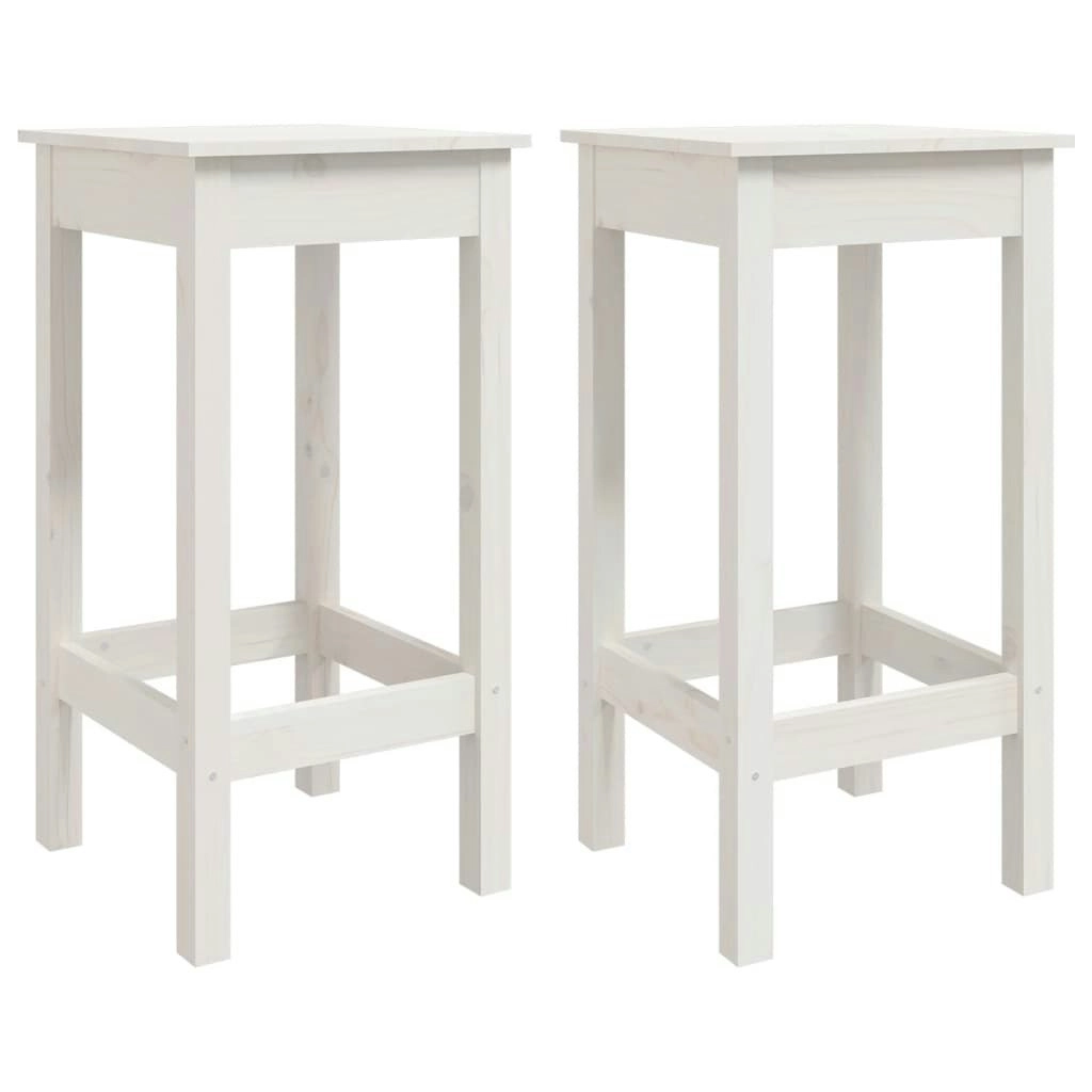 Bar Chairs 2 pcs White 40x40x78 cm Solid Wood Pine 822138