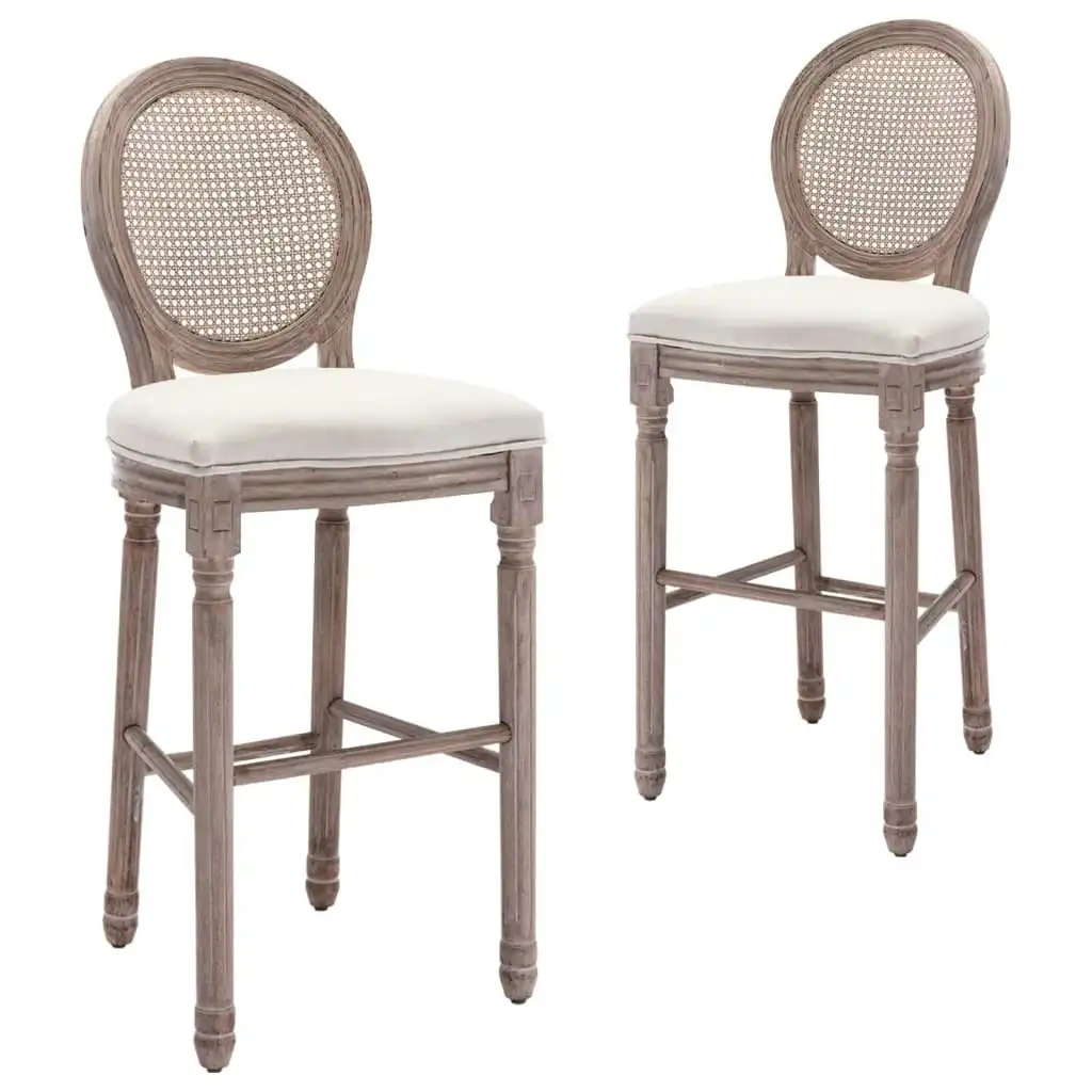 Bar Chairs 2 pcs White Linen 245352