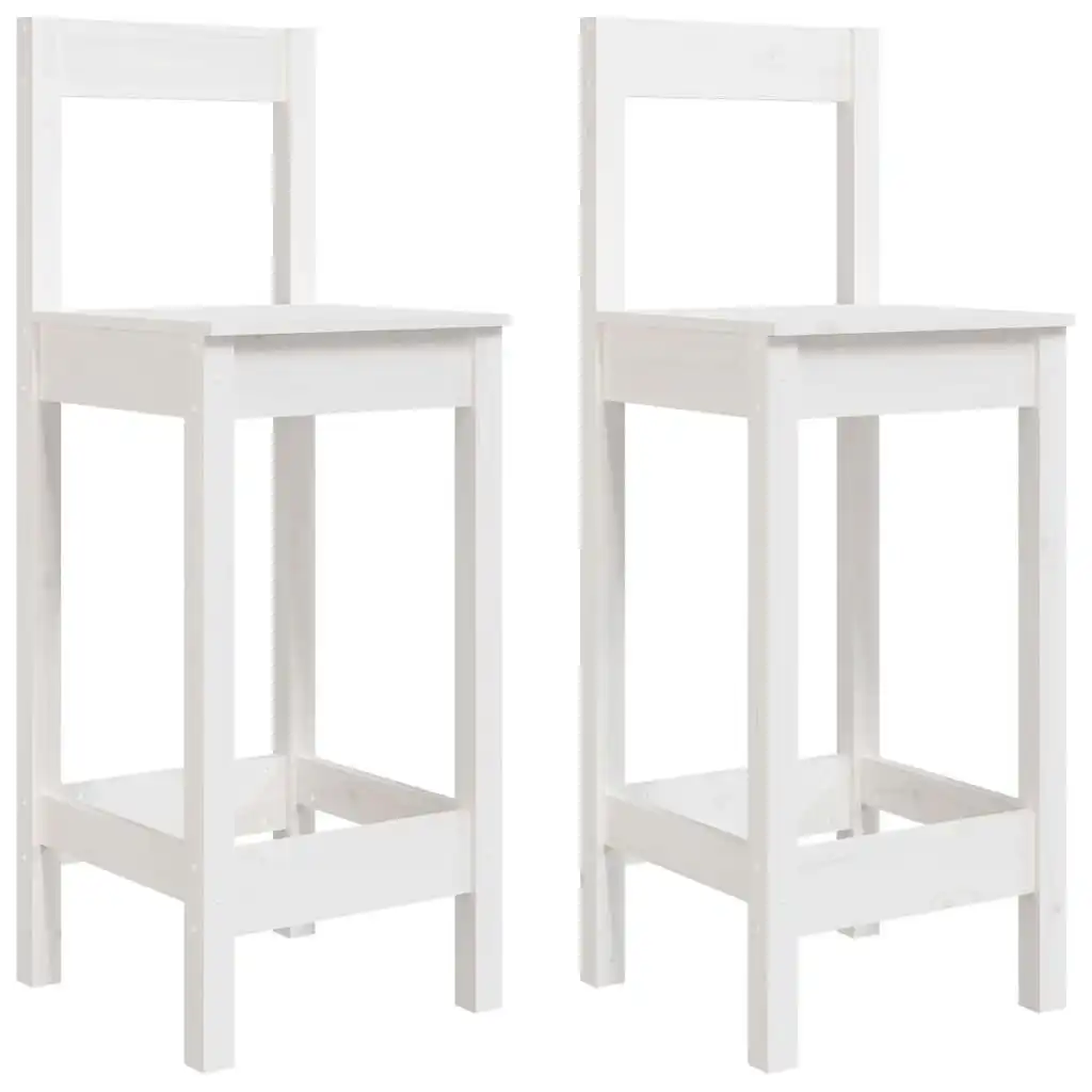 Bar Chairs 2 pcs White 40x41.5x112 cm Solid Wood Pine 822143