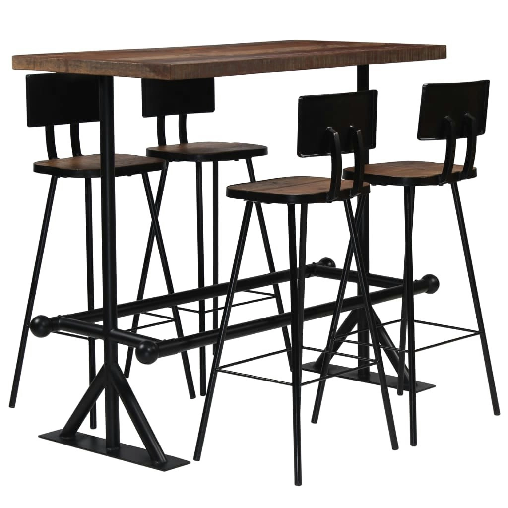 Bar Set 5 Piece Solid Reclaimed Wood 245395